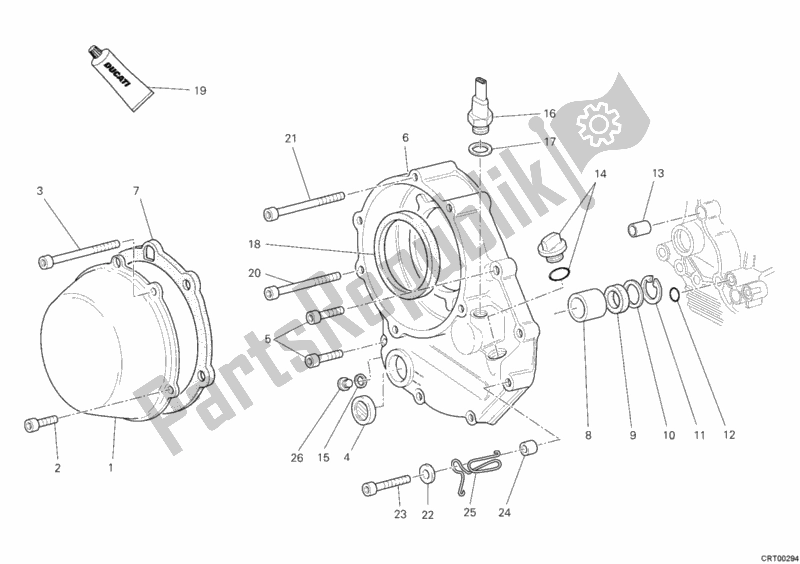 All parts for the Clutch Cover of the Ducati Supersport 1000 SS 2006